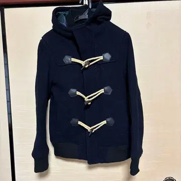 네이비 더플 코트 후드 부착