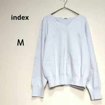 인덱스 M 페일 블루 V넥 긴팔 스웨터 고급스러운 촉감