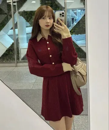 케이블 가디건 & 미니 스커트 SET