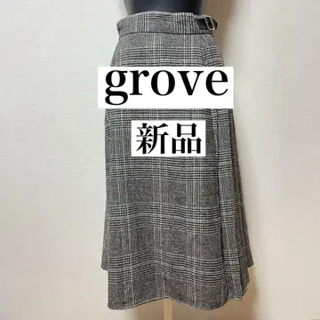 새상품 grove 더블 플리츠 스커트 고급 성숙 큐트