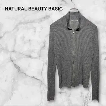 내추럴 뷰티 베이직 긴팔 니트 스웨터 집업 M 사이즈