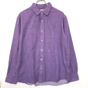 밤 스트릿 XLARGE 구제 의류 동일 컬러 가슴 로고 자수 긴팔 셔츠