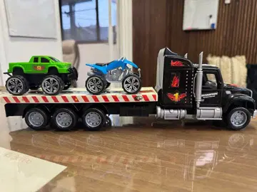 트레일러 미니카 세트 파란 ATV 초록색 트럭