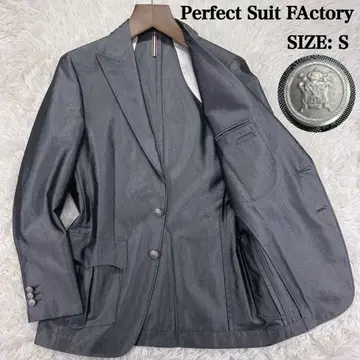 퍼펙트 수트 팩토리 블레이저 은 버튼 그레이 S 자켓
