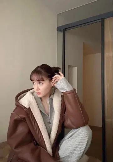 NKNIT Vegan Mouton Hooded Zip Jacket