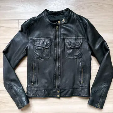 [ 새상품급 ] 램 가죽 라이더 자켓 블랙 천연 가죽 양가죽