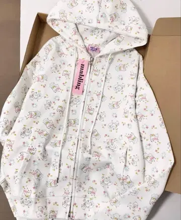 mabbling 꽃무늬 풀 집업 후드티