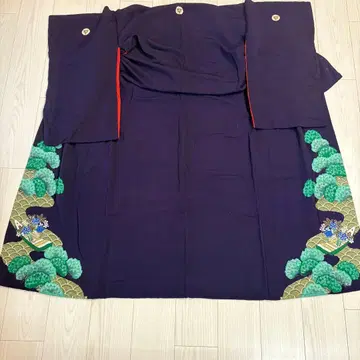 13참배 이로도메소데 크레이프 원단 절품 새상품급 앤티크 기모노 레어