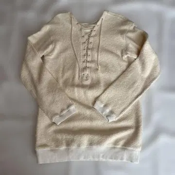 새상품급 [ pelleq ] 페레 아이보리 레이스업 코튼 플리스