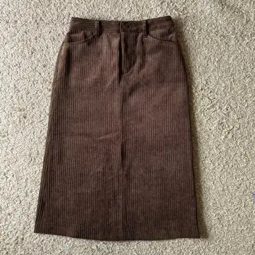 CROCODILE 코듀로이 타이트 스커트 브라운