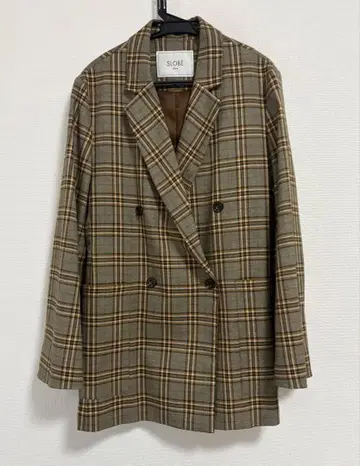 SLOBE 체크 무늬 더블 브레스트 자켓