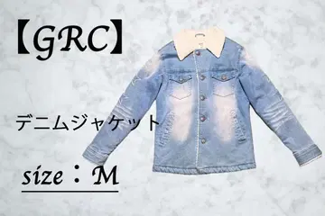 GRC 데님 자켓 보아 안감 별 남성용 연한 파랑 M 사이즈