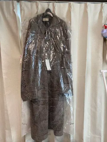 YOKE OVERSIZED GUNCULB CHECK KNIT COAT