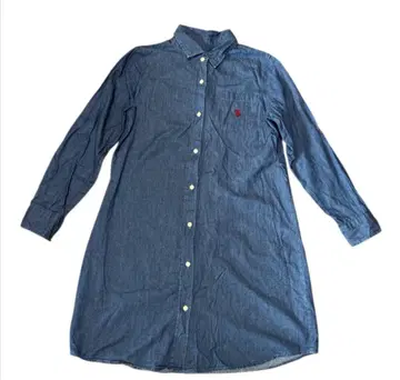80s 폴로 컨트리 랄프 로렌 원포인트 데님 셔츠 원피스