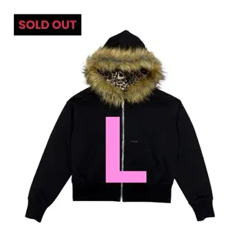 새상품 9/S project FUR ZIP HOODIE - BLACK L