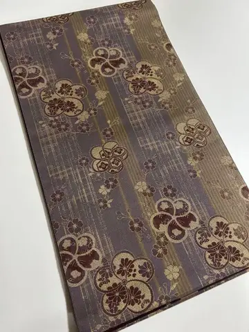 미사용품 고급스러운 꽃무늬 전통 후쿠로 오비 48