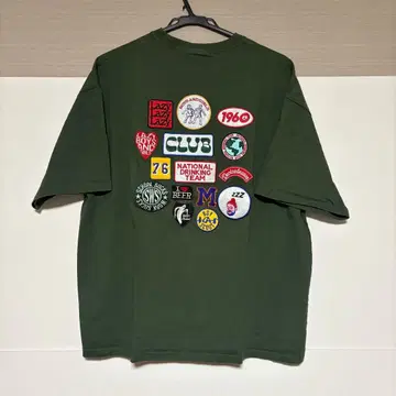 패치워크 T셔츠 그린