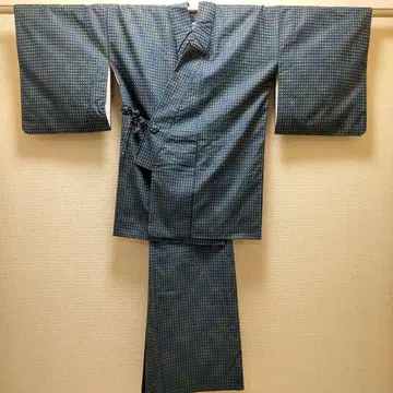 순수 실크 그라데이션 격자 직조 별주  투피스 기모노 (713)