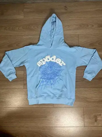 sp5der 화이트 스카이블루 후드티 S 사이즈