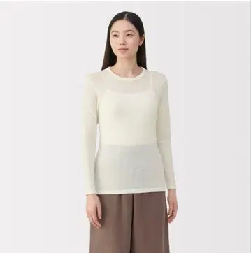 [ 무인양품 ] 울 크루넥 T셔츠 미사용품 L 사이즈