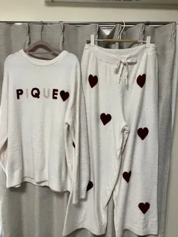 젤라또피케 핫스무디 하트 자카드 풀오버와 팬츠 세트