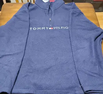 TOMMY HILFIGER 네이비 하프 지퍼 속기모 트레이닝복 L