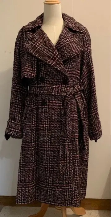 이탈리아 8pm 트렌치풍 체크 코트