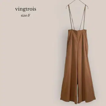 vingtrois 살로펫 와이드 팬츠 가을/겨울 원단 롱 레그 브라운