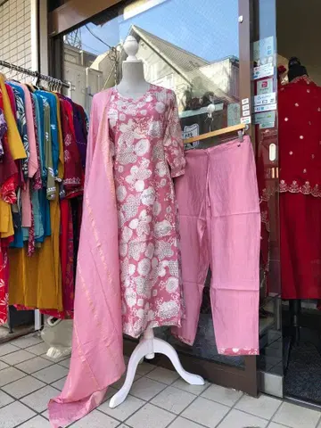 쿠르타, 팬츠, 숄 (3점 세트)