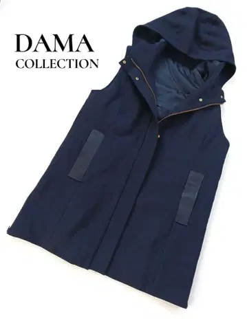 다마 컬렉션 충전솜 베스트 베스트 후드 네이비 집업 가죽