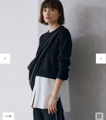 ICB 크로스콤비 니트 풀오버 블랙