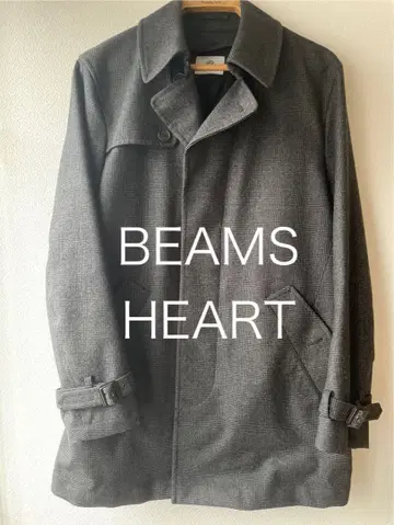 [새상품급] 빔즈하트 코트 퀼팅 안감 부착 체크 그레이