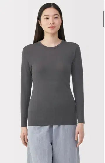 [무인양품] 울 크루넥 T셔츠 미사용품 L 사이즈