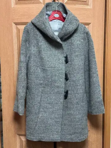 [juriae] 자켓 아우터 울 후드 부착 코트 그레이