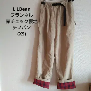 L LBean 플란넬 빨간색 체크 안감 치노 팬츠 (XS)