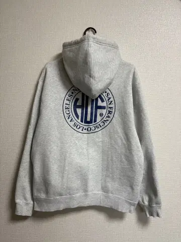 [ 새상품급 ] HUF 하프 후드티 그레이 L 백 로고
