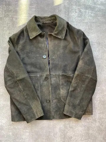 ZARA 올리브 그린 스웨이드 가죽 자켓, 즉시 완판 S 사이즈