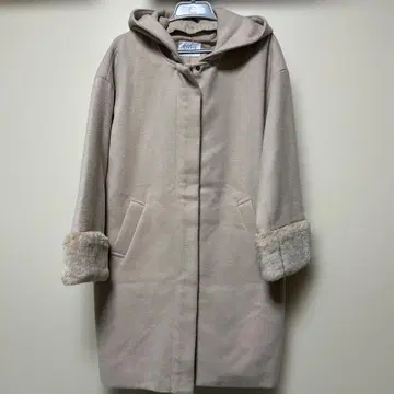 LOWRYS FARM 후드 부착 베이지 롱 코트 L