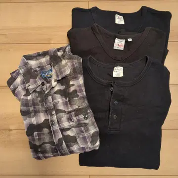 Avirex 긴팔 셔츠, 롱T 4장 세트