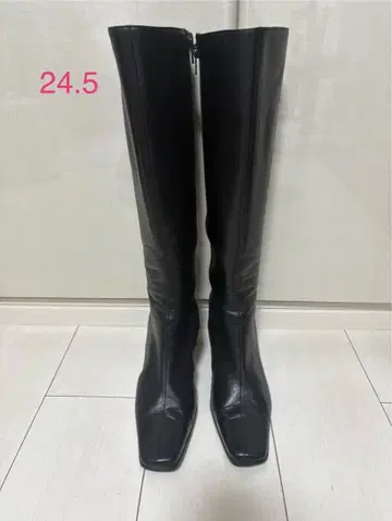 블랙 롱 부츠 24.5cm 하이힐