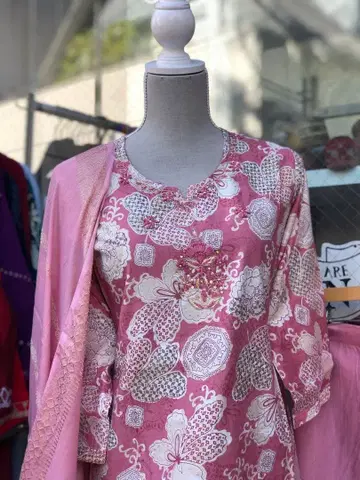 쿠르타, 팬츠, 숄 ( 3 점 세트 )