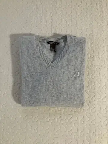 캐시미어 100% ZOY 그레이 V넥 니트 스웨터