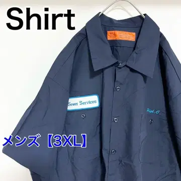 YBC13 [ 미국 수입 ] 반팔 워크 셔츠 [ 남성용 3XL ] 네이비