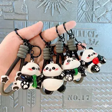 귀여운 통통 팬더 키링 힐링 애니멀 백에 (4개입)