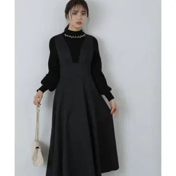 자카드 점프수트 원피스 프로포션