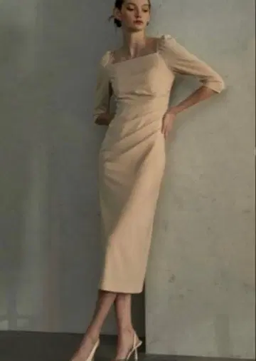 [ 시착만 한 상품 ] ERADIE 드레이프 미디 드레스 롱 원피스