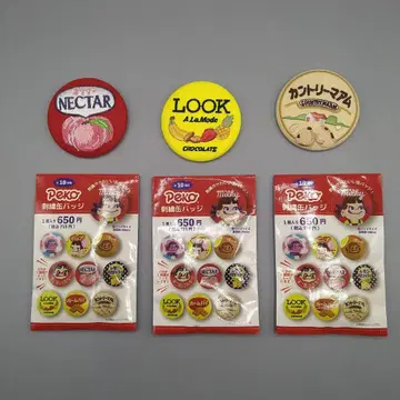 후지야 페코짱 자수 캔뱃지 세트