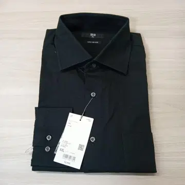 새상품 UNIQLO 논아이론 셔츠 블랙 XXL