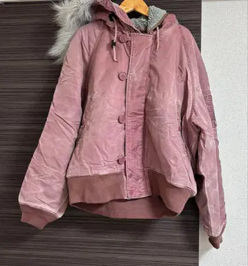 핑크 퍼 후드 모즈 코트 n2b 플라이트 자켓