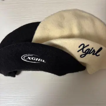 Xgirl 베레모 블랙 아이보리 2종 세트
